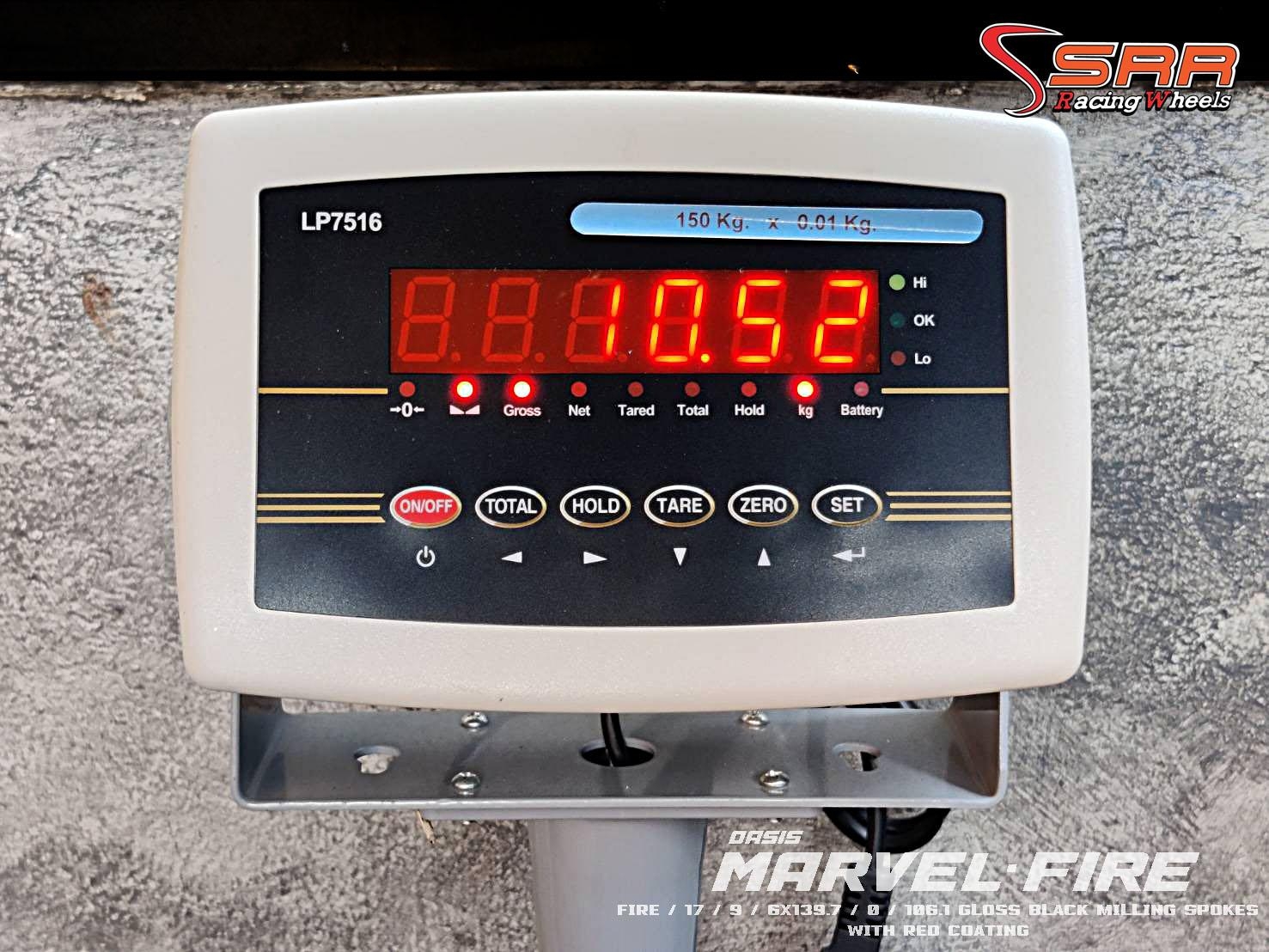 OASIS MARVEL FIRE ขอบ17 6x139.7 ET0 สีดำเงาตัดแดง ราคาพิเศษ