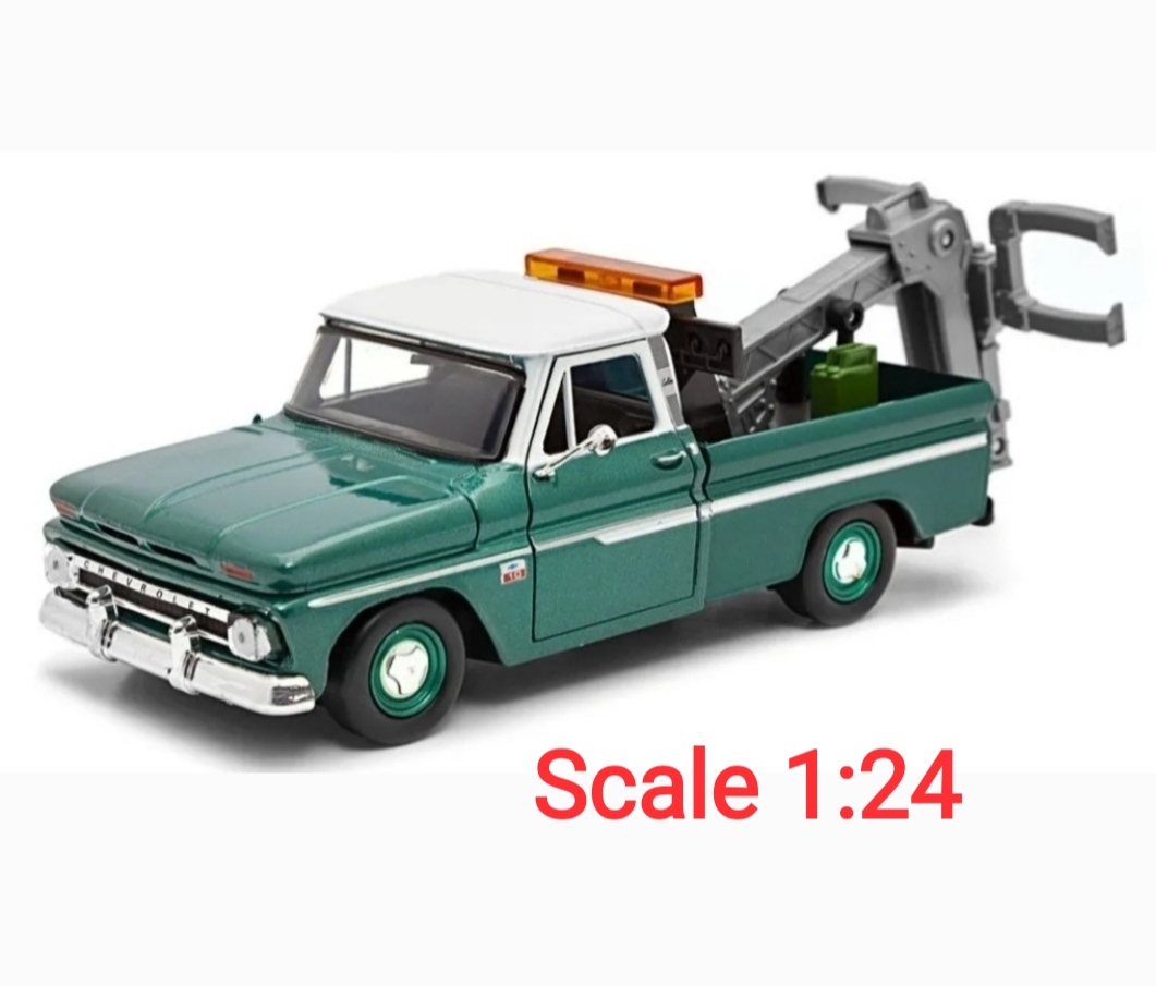 1966 Chevy C10 Fleetside Pickup Tow truck โมเดลรถเหล็ก scale 1:24 (ปลีก-ส่ง) สำเนา