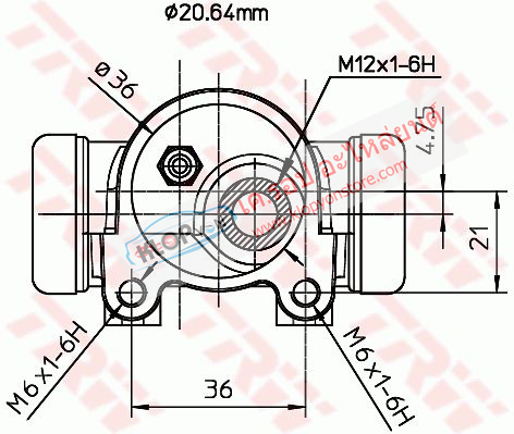 BWF154 ซ้าย13/16"กระบอกเบรกหลัง PEUGEOT 405 20.6 MM 13/16" L