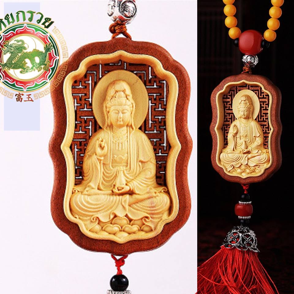 โมบายมงคลแขวนหน้ารถ องค์พระโพธิ์สัตว์กวนอิม ถือแจกันน้ำอมฤทธิ์บุญ GY030