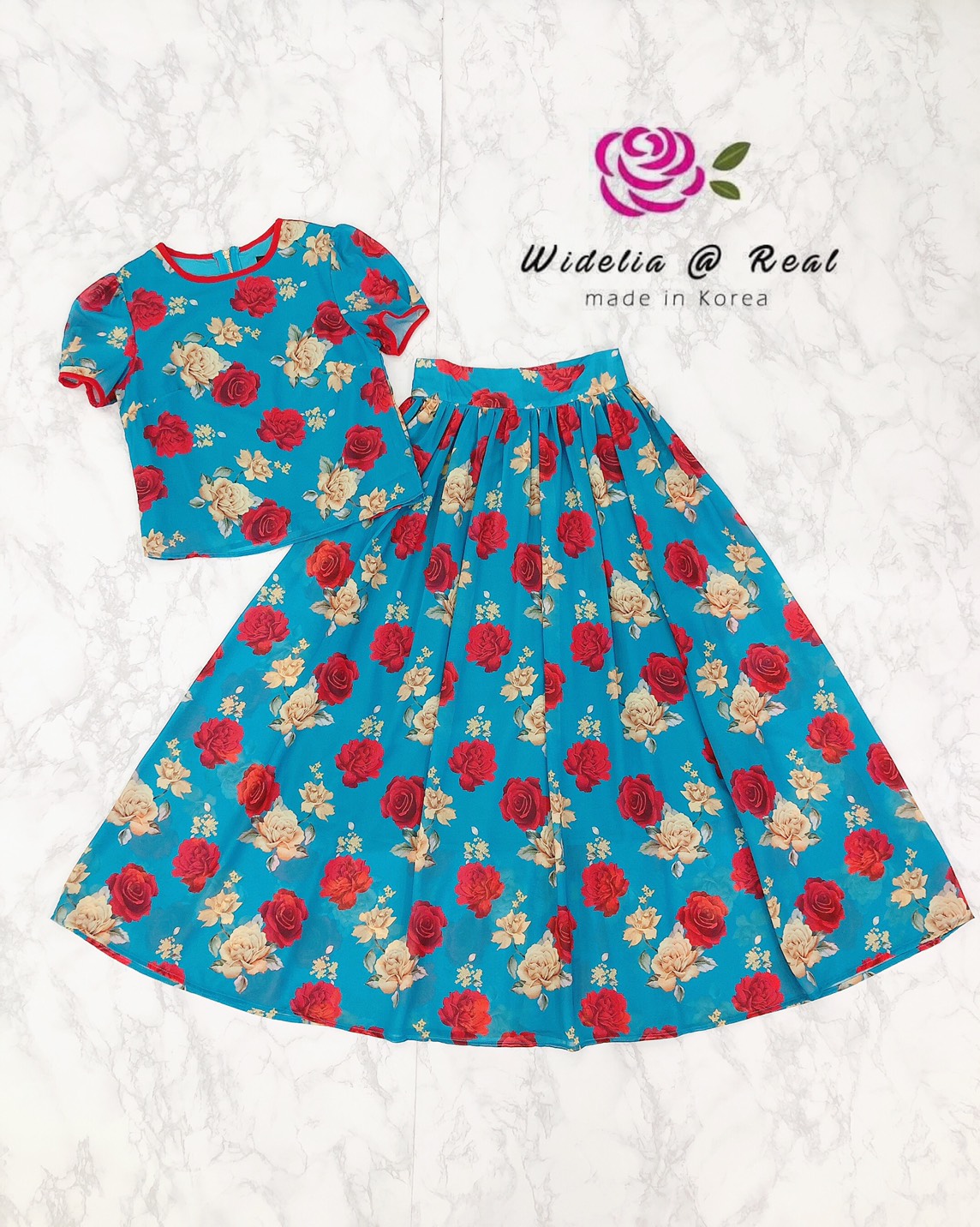Korea Set เซ็ทเสื้อแขนสั้นกับกระโปรงยาวแสนสวย ตัวนี้สวยเด้งมาก