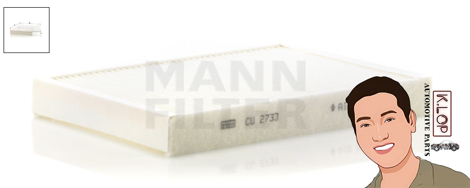 CU2733 ไส้กรองแอร์ (VOLVO) XC70, S80,FREELANDER II '07-', RANGE ROVER EVOQUE 2.2 SD 4 : MANN-FILTER แท้นำเข้ายุโรป