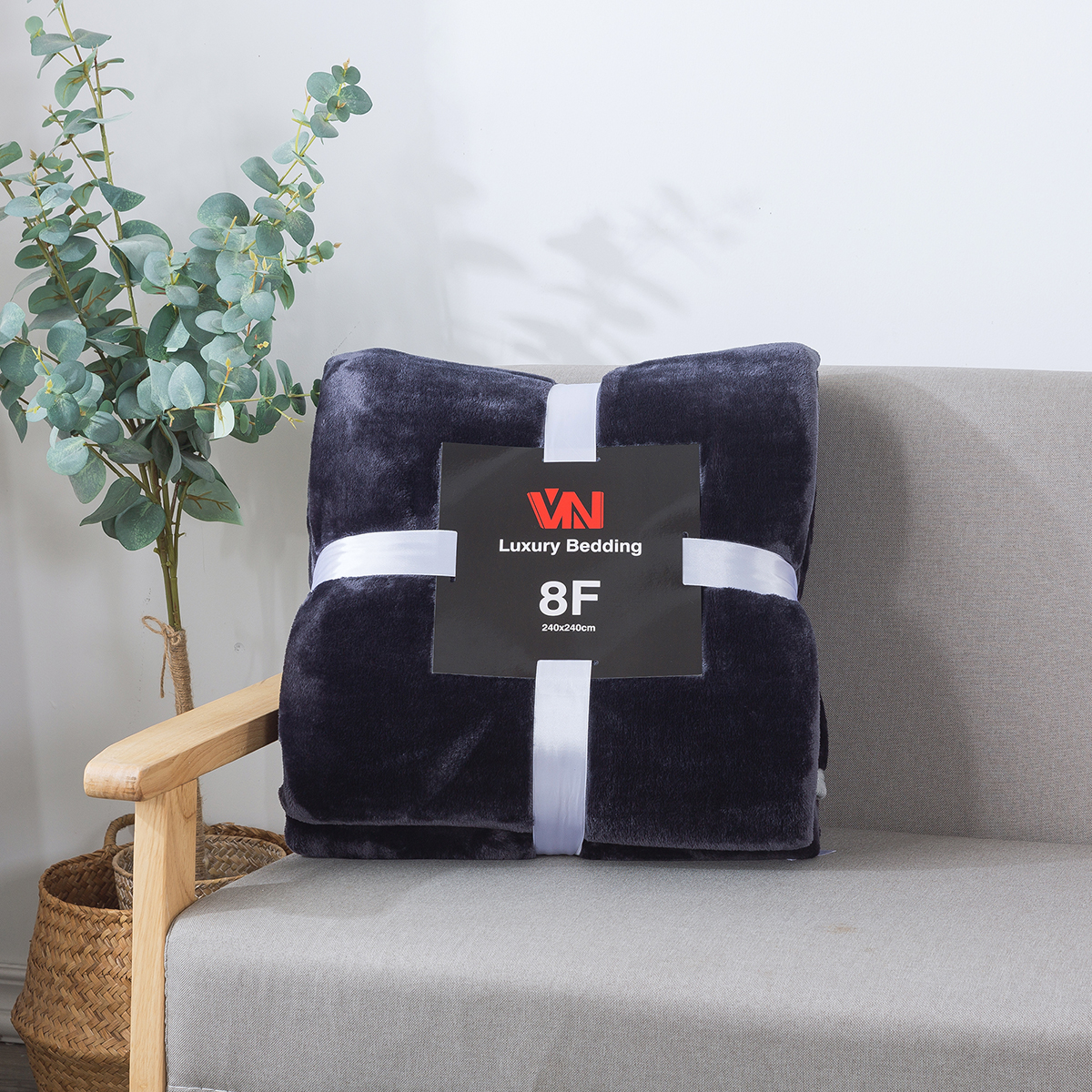 ผ้าห่มนาโน 8 ฟุตพรีเมี่ยมของแท้งานป้าย VN (12ผืนคละสี)