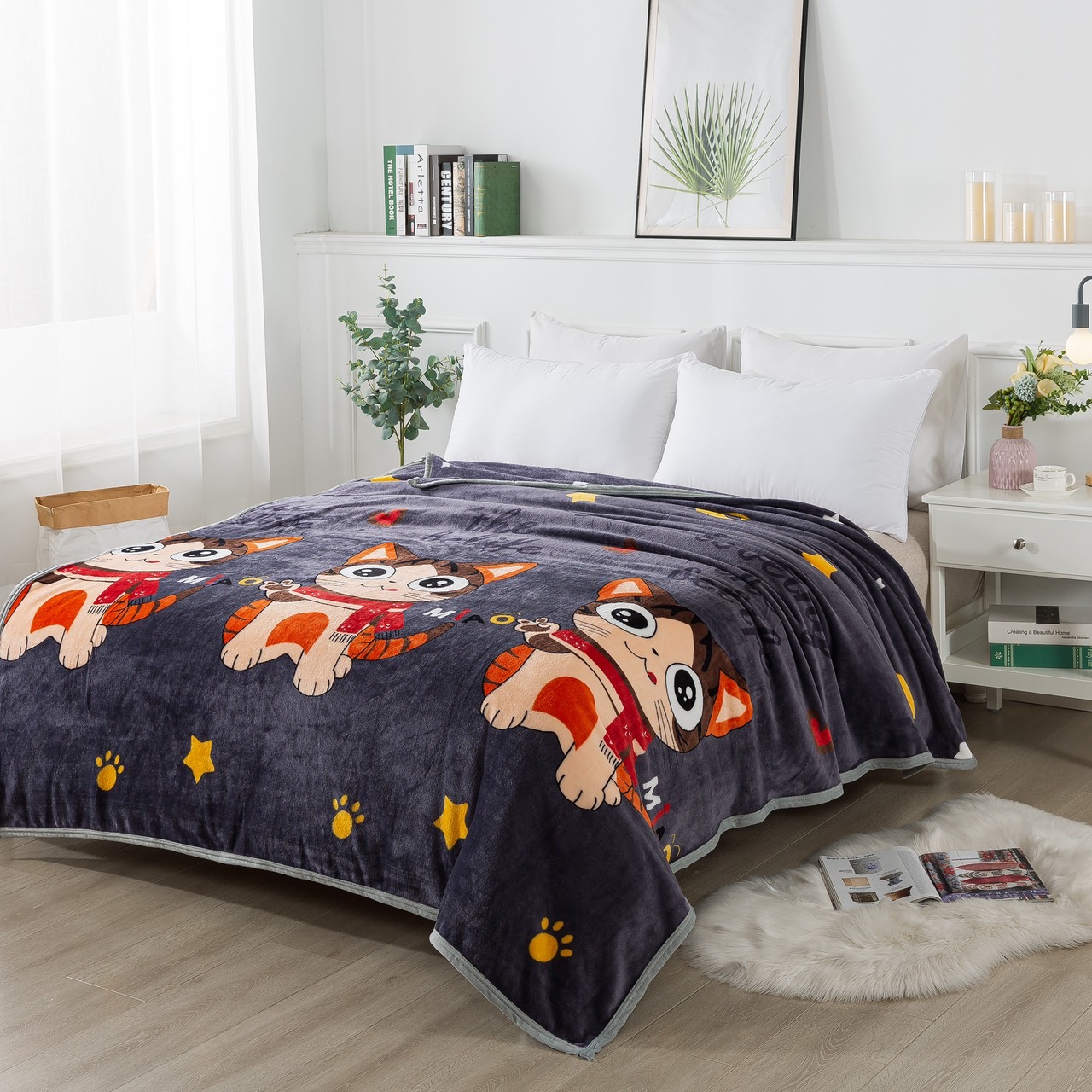 ผ้าห่มนาโน 6 ฟุตพิมพ์ลายการ์ตูน 12 ผืน