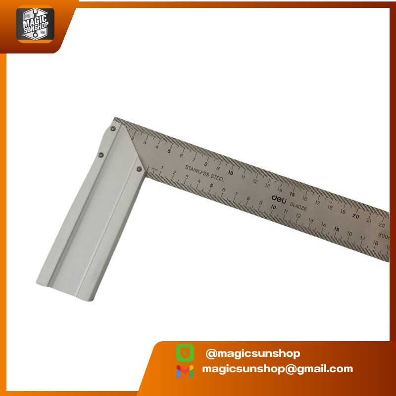DELI ฉากเหล็ก DL4036 Square Ruler 300mm