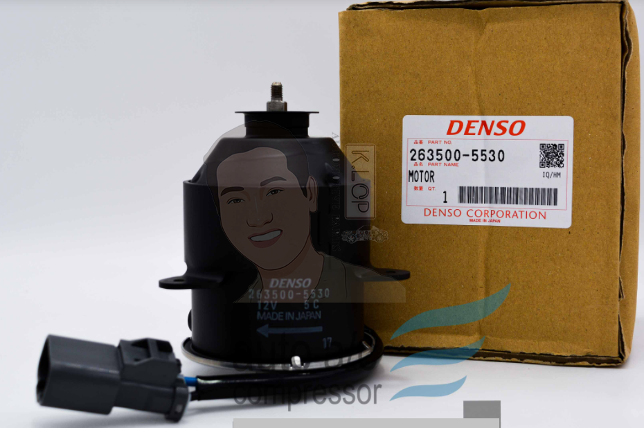 KLOP-T405-34A มอเตอร์พัดลมหม้อน้ำแท้ DENSO Honda Accord(CM4/CM5) 2003~2007, Honda Civic 1.7, Honda CRV 2.0 2002~2007, Honda Odyddey(RA6)