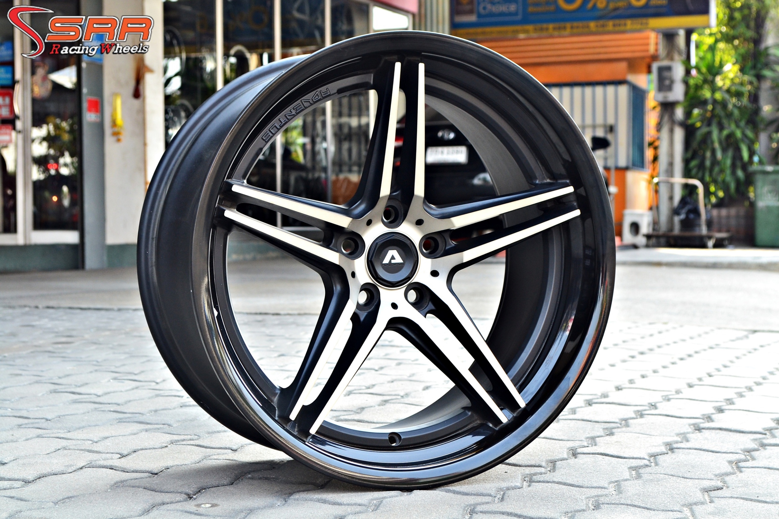 ADVENTUS AVS1 ขอบ20 หน้า9 หลัง10 นิ้ว 5x112 MATT BLACK MACHINE