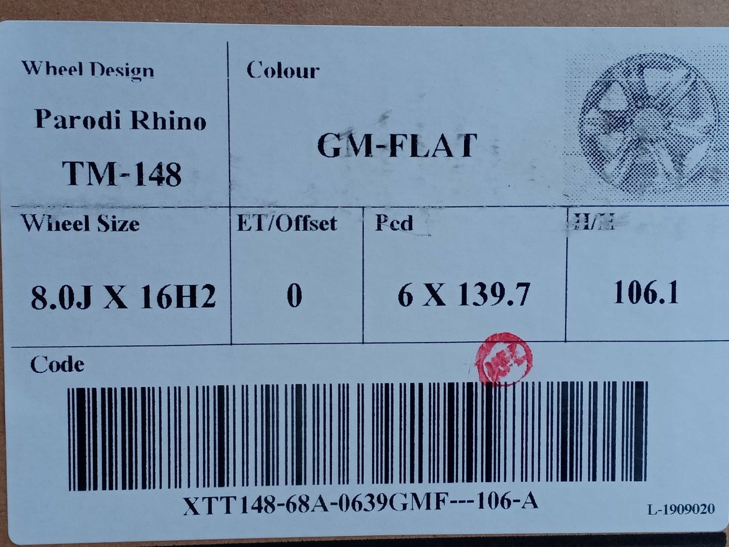 ล้อเล็บเหยี่ยว PARODI RHINO ขอบ16 6x139.7 GM-FLAT