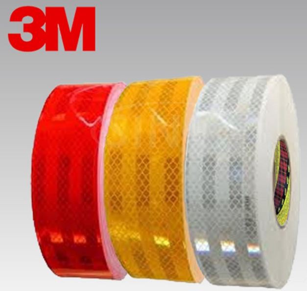 สติ๊กเกอร์ แผ่นสะท้อนแสง สีเหลืองอำพัน 3M แท้ GRADE Flourescent DIAMOND