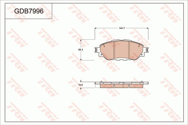 ผ้าเบรคหน้า TRW (HILUX REVO 2WD 2.4T '15)