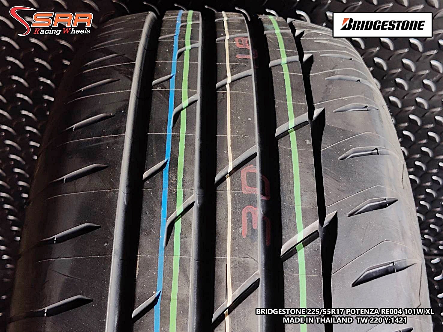 BRIDGESTONE RE004 225/55R17 ยางใหม่ปี2021 ราคาพิเศษ