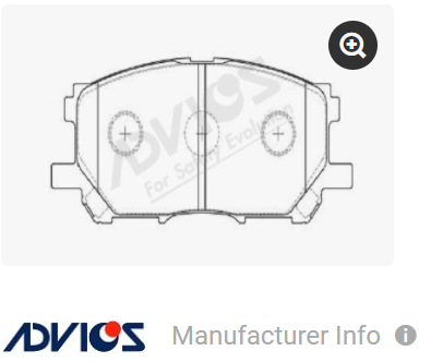 A1N110 ผ้าเบรกหน้าแท้ญี่ปุ่น ADVICS : รุ่น LEXUS RX300/330/350