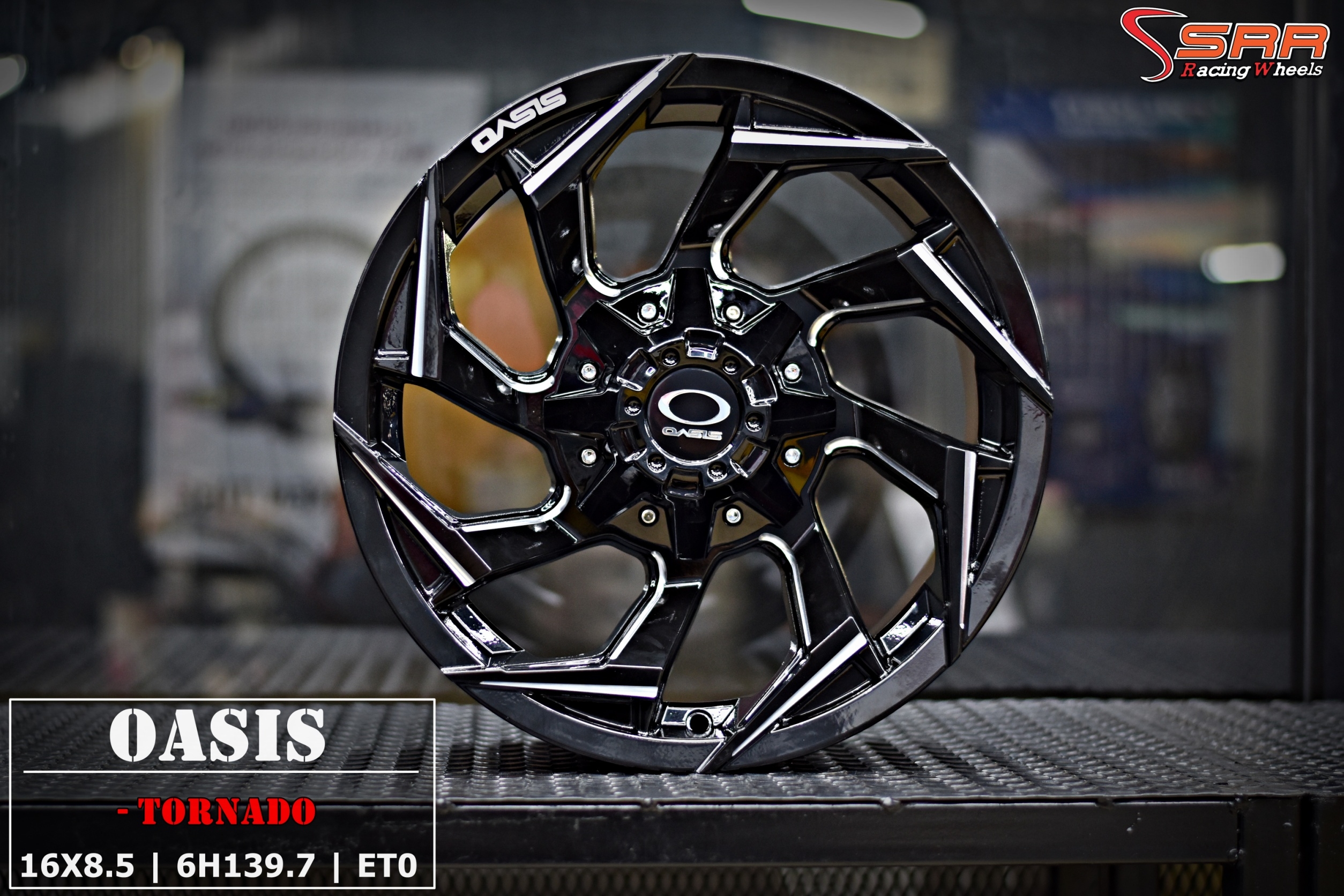 OASIS TORNADO ขอบ16 6H139.7 ET0 GLOSS BLACK+MILLING ราคาพิเศษ