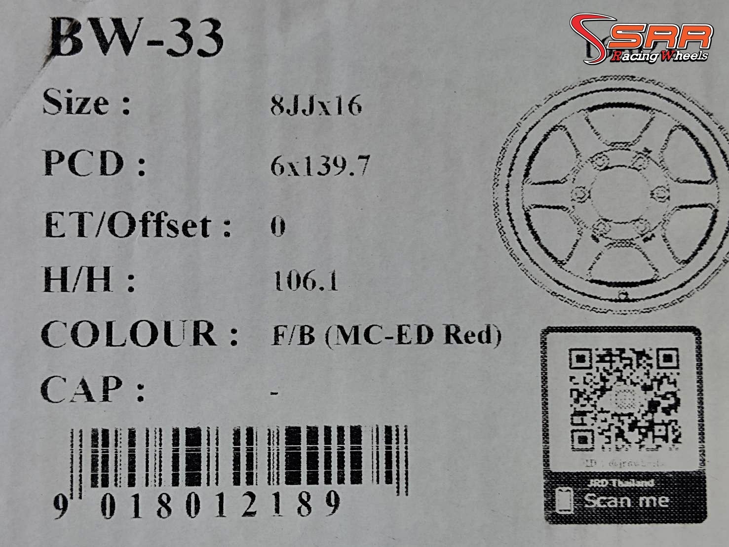TE37 BW33 ขอบ16 6H139.7 ET0 F/B (MC-ED Red) ราคาพิเศษ