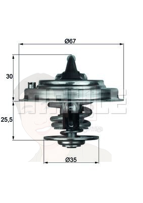 TX 30 87D วาล์วน้ำ Caravelle 2.8/3.2 T4-5, A4 A6 077121113 (ยี่ห้อ MAHLE)