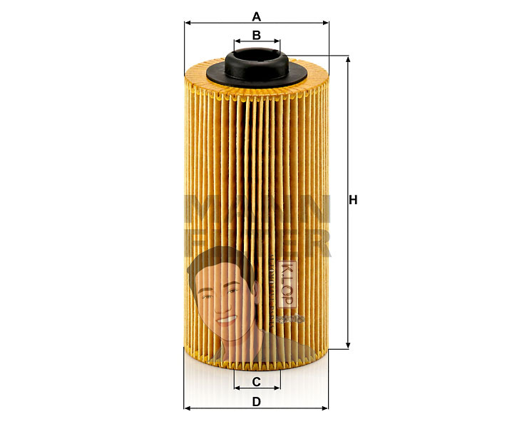 HU938/4X ไส้กรองเครื่อง(BMW) E38 เครื่องยนต์ M60,M62,M73 (MANN-FILTER***งานพรีเมี่ยมแท้นำเข้ายุโรป) Dimensions(mm.) A=80 B=25 C=39 D=80 H=161