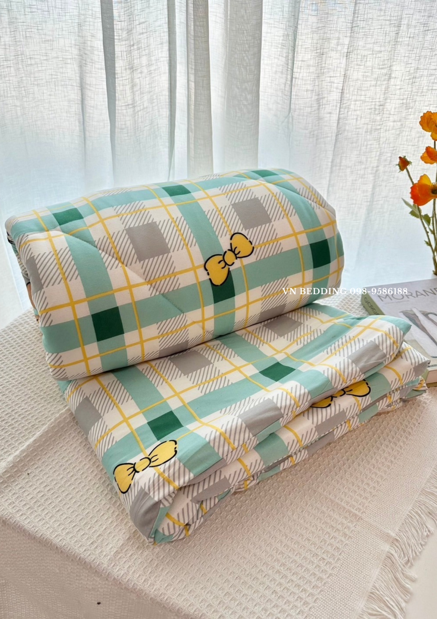 ผ้านวมใยไหมนม 6 ฟุต (6ผืนคละลาย)