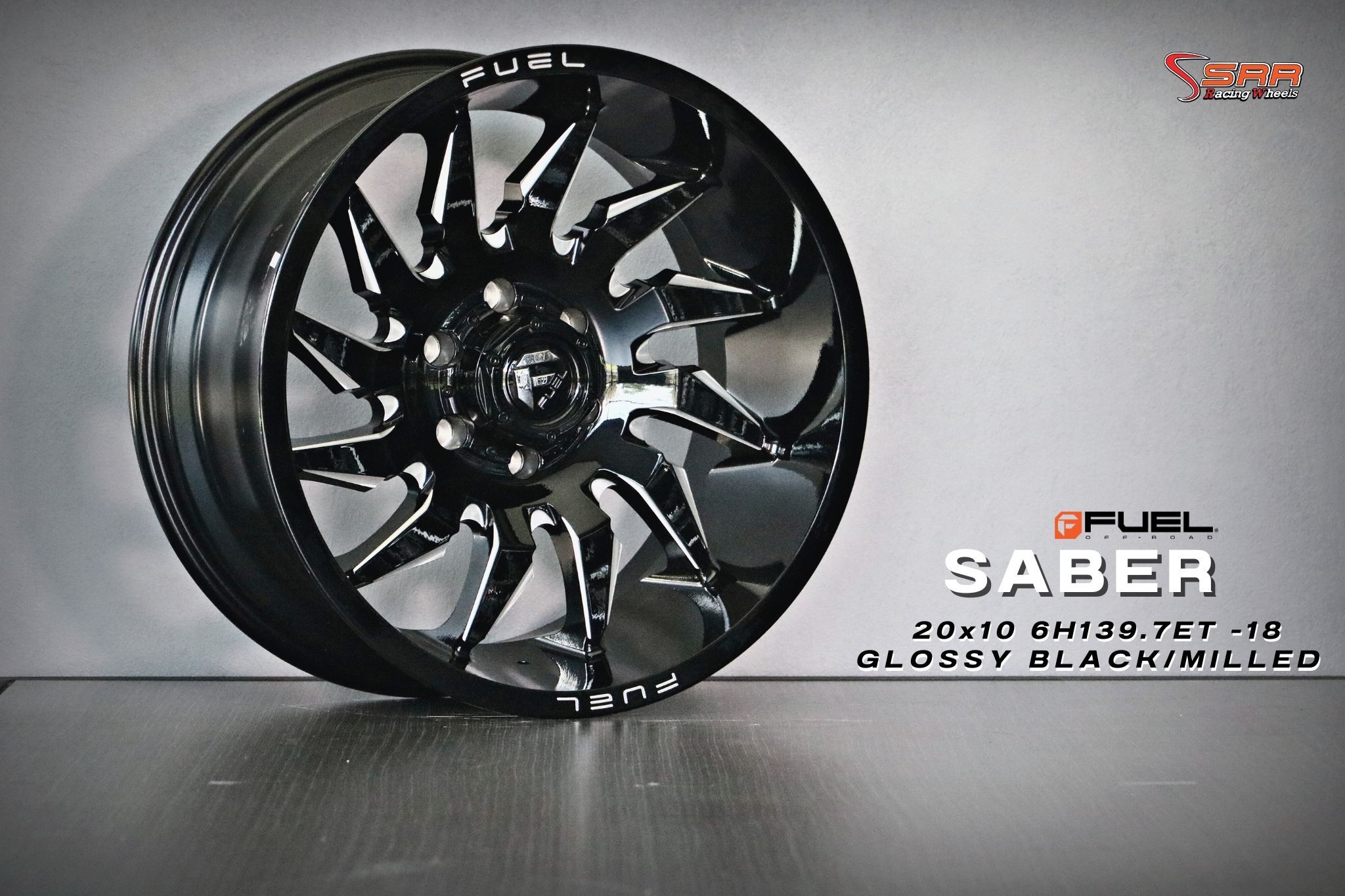FUEL SABER ขอบ20 6H139.7 ET-18 GLOSSY BLACK/MILLED