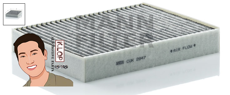 CUK2847 ไส้กรองแอร์ชาโคล (VW) CAYENNE II (958), TOUAREG II : MANN-FILTER แท้นำเข้ายุโรป