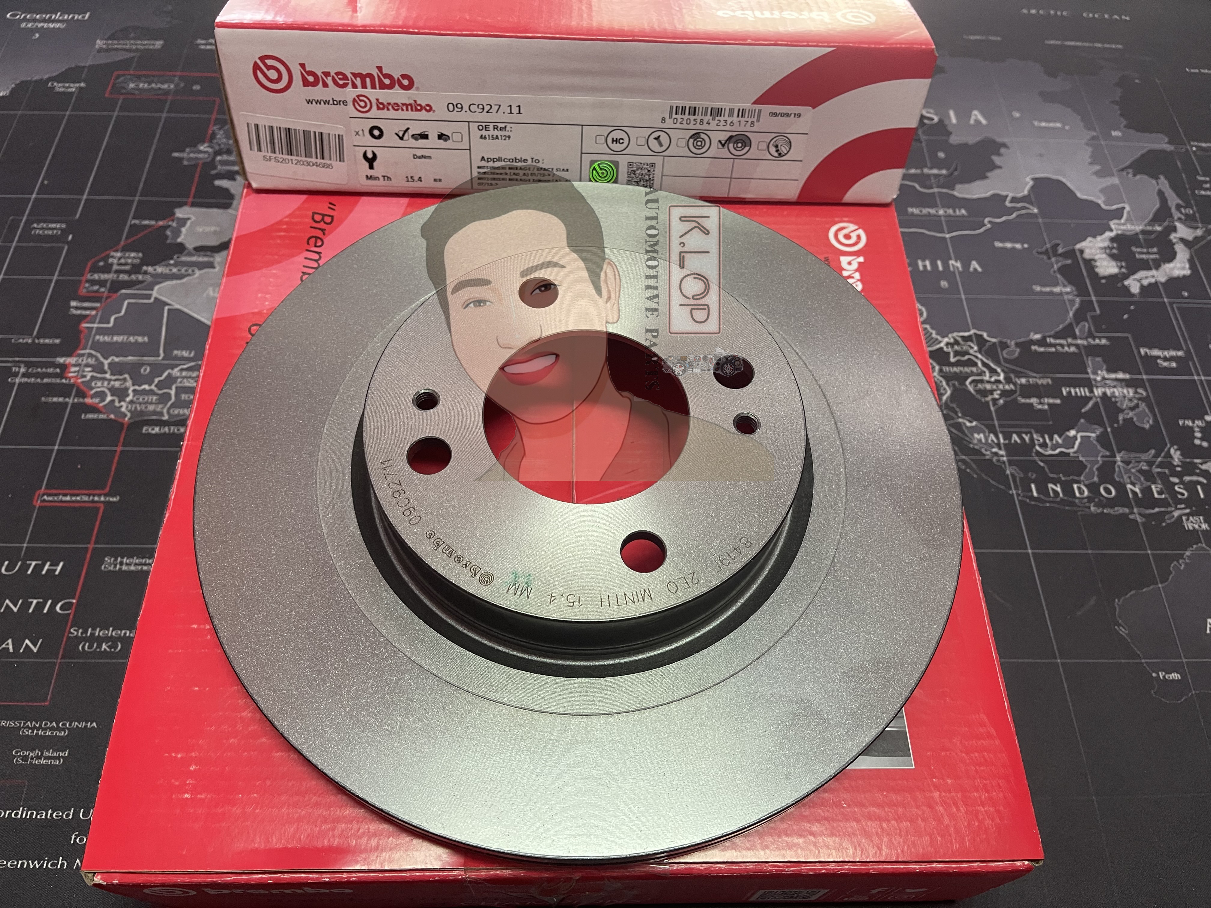 09 C927 11 จานเบรค ล้อ F (ยี่ห้อ BREMBO) รุ่น MITSUBISHI Attrage ปี 2013->