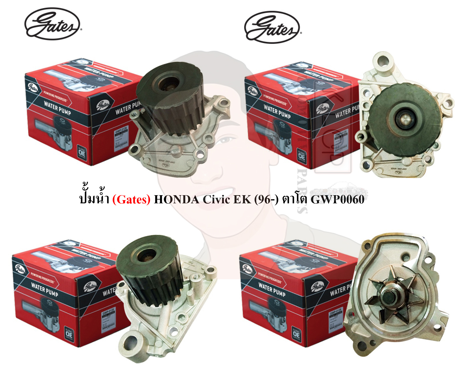 GWP0060 ปั๊มน้ำรถยนต์(GATES) HONDA Civic EK (ปี1996-) ตาโต