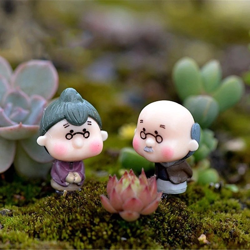 ตายายจิ๋ว 1 ตกแต่งสวน DIY (1ชุด มี 4 ชิ้น)