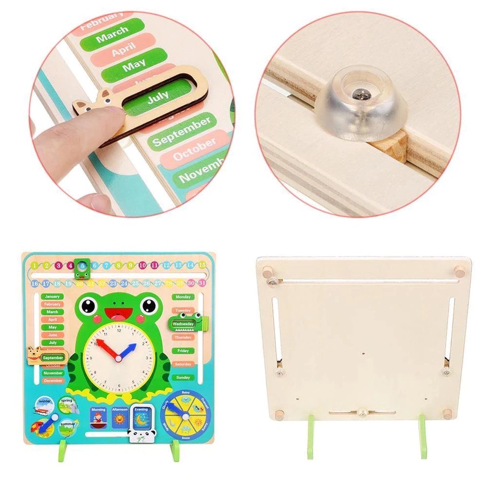 ปฏิทินไม้ / นาฬิกาไม้ ของเล่นไม้ สอนเวลา