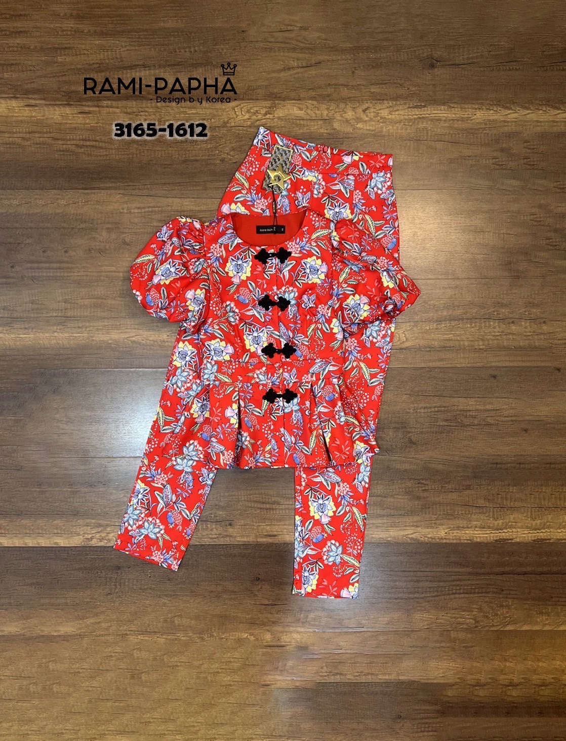 เสื้อ+ขายาว เสื้อคอกลม ลวดลายและสีสวยต้อนรับตรุษจีน