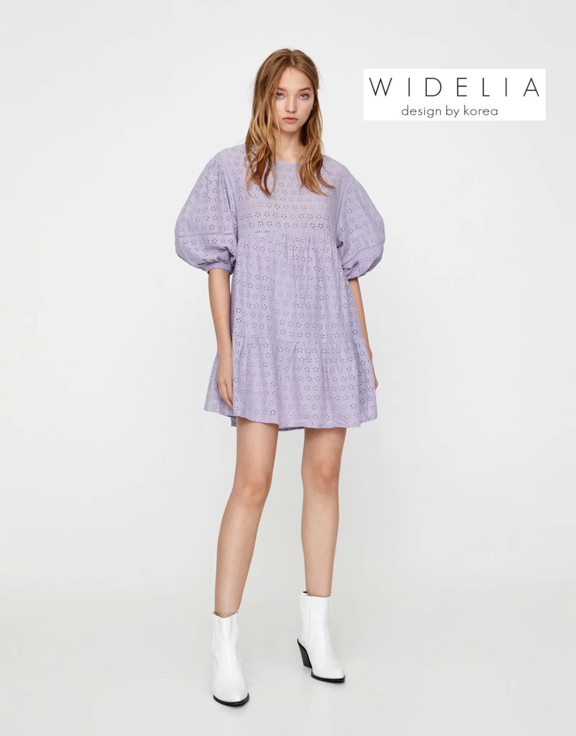 Zara Mini Dress :: เดรสสั้น คอกลมแขนยาวพองตุ๊กตาน่ารักสวยเก๋