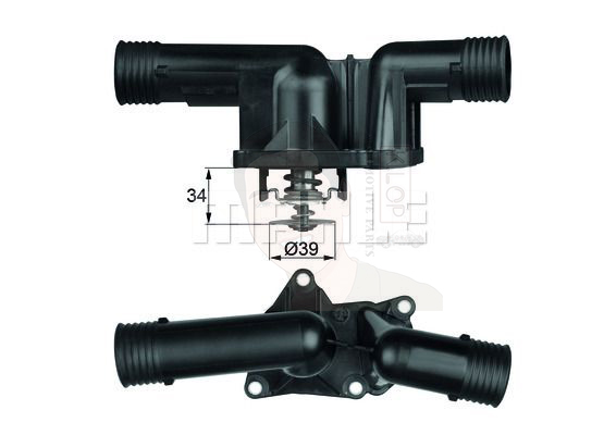 TI 24 95 วาลว์น้ำ+เสื้อ M44B19 / 318 (E36) 11531432884 (ยี่ห้อ MAHLE)