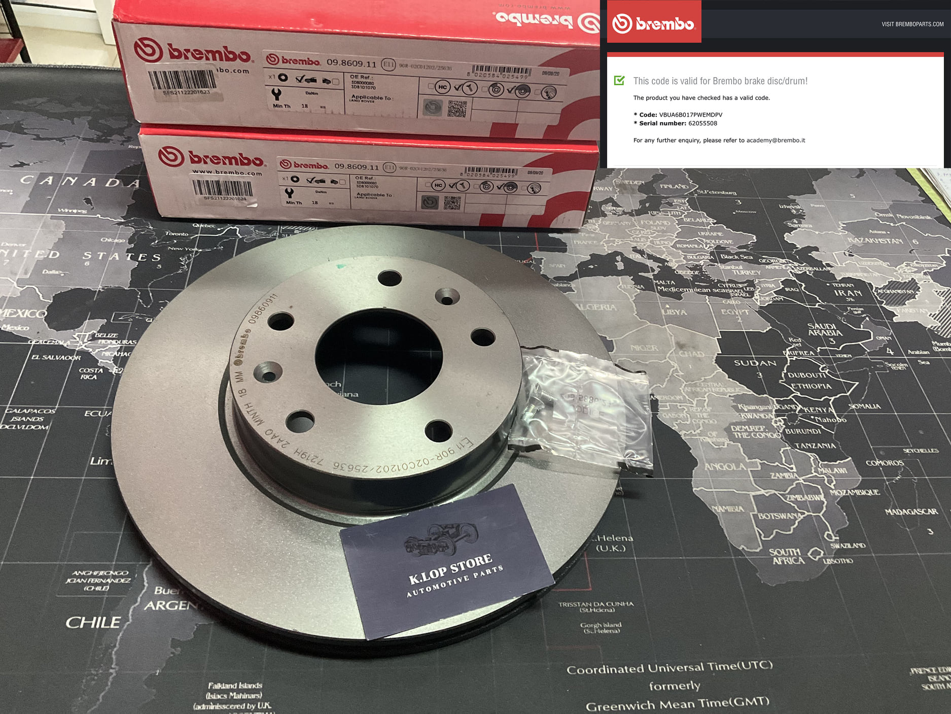 09 8609 11 จานเบรค ล้อ F (ยี่ห้อ BREMBO) รุ่น UV LAND ROVER Freelander L314 ปี1998-2006