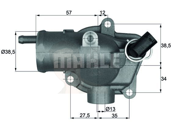 TI 27 92 วาลว์น้ำ+เสื้อ BENZ OM611 OM612 ดีเซล / W210 6112000315 (ยี่ห้อ MAHLE)