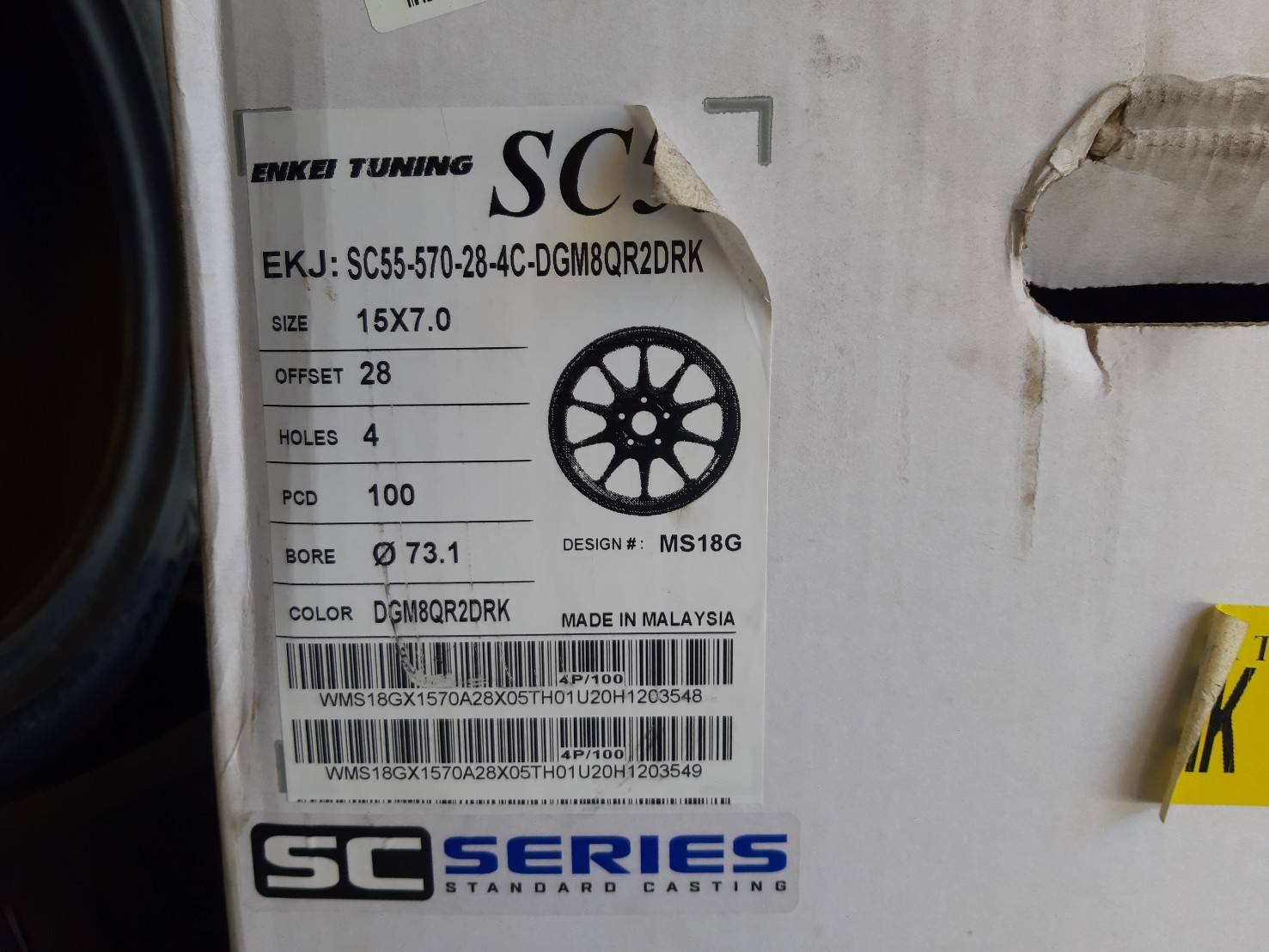 ENKEI TUNING SC55 ขอบ15 ET28 4x100 สีเทาตัวหนังสือแดง