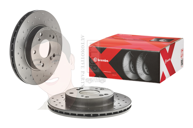 จานเบรค-หน้ารุ่น XTRA (ยี่ห้อ Brembo) CIVIC FD FB (1.8) (HC)