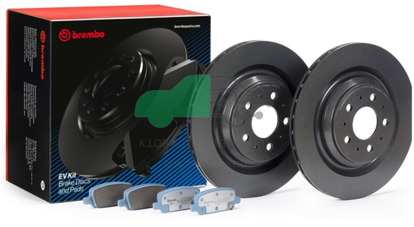 KT08 002 หลัง BEYOND EV KIT (ยี่ห้อ BREMBO) รุ่น Tesla Model 3 EV, EV AWD EV Kit 2018 (จาน เบรก+ผ้าเบรก)