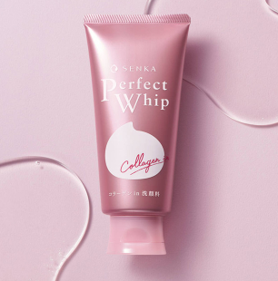 [5 ชิ่นขึ้นไป] โฟมล้างหน้านุ่ม Shiseido SENKA Perfect Whip Collagen in Foam หลอดสีชมพูล่าสุด 120 กรัม พร้อมคอลลาเจน ให้ผิวหน้าไม่แห้งตึงหลังล้าง