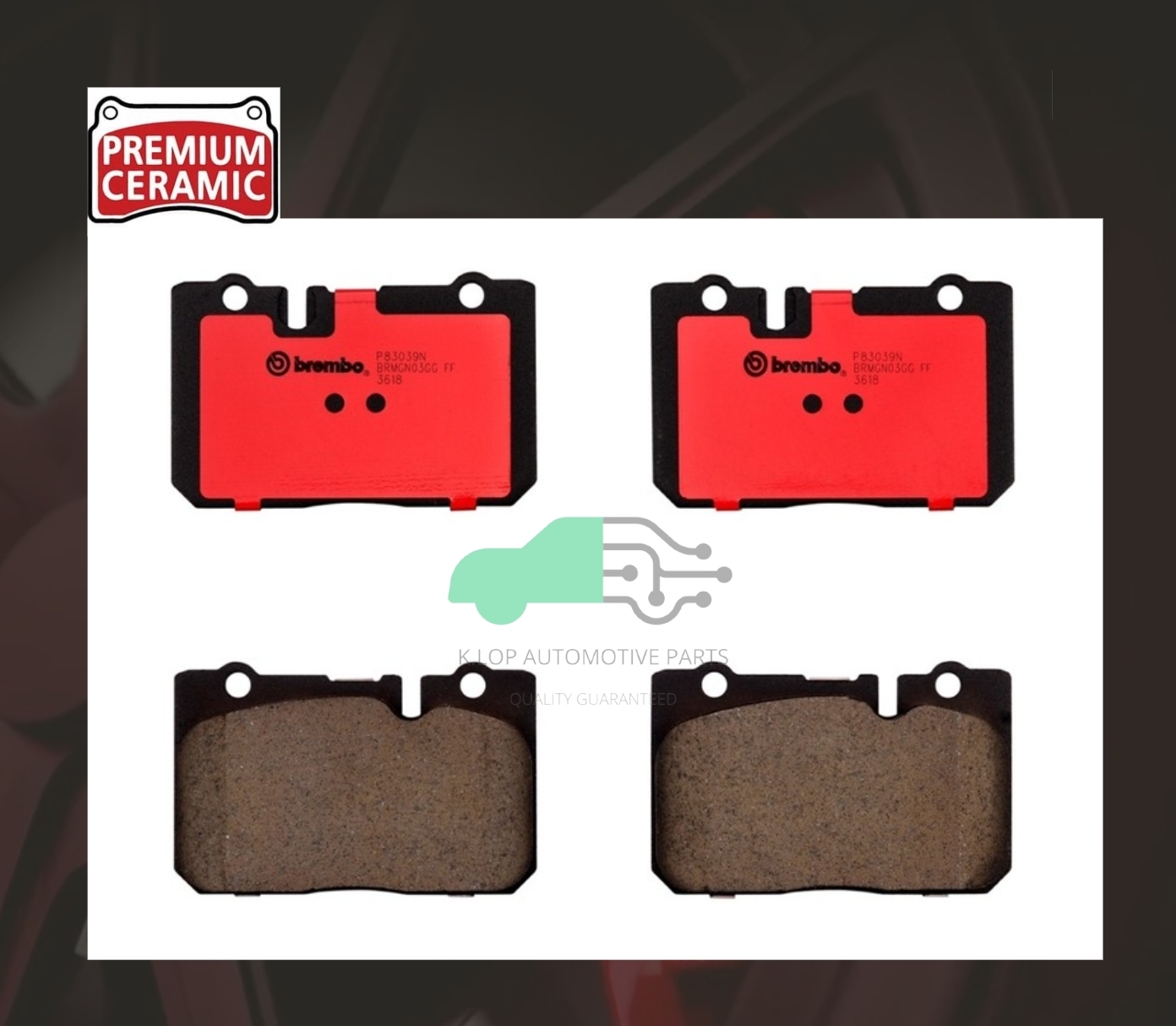 P83 039N ผ้าเบรกหน้า (แท้ BREMBO รุ่น Ceramic) LEXUS LS400 (UCF20) (4.0), ARISTO #ปัม๊ Aristo 4Pot