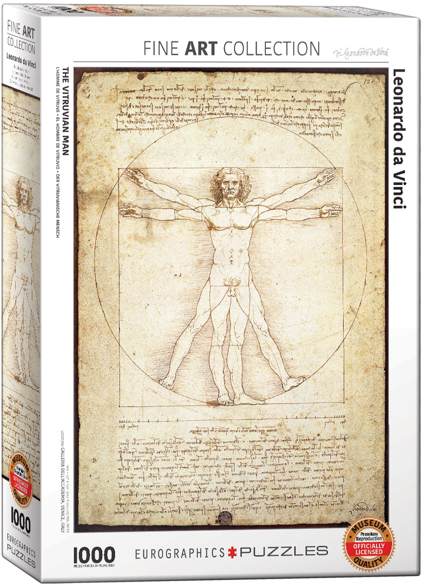 Eurographics - The Vitruvian Man by Leonado Da Vinci (Non-Pattern) 1000 pcs.