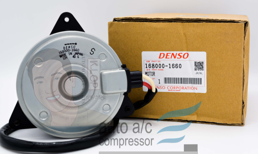 KLOP-T405-11A มอเตอร์พัดลมหม้อน้ำแท้ DENSO Toyota Harrier 2006~ , Lexus ES240/ES350/RX270/RX350/RX450