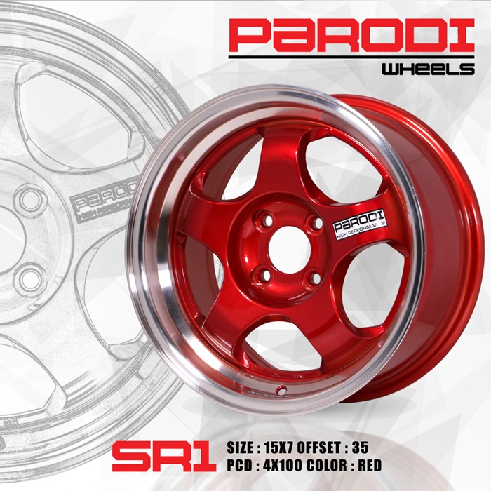 SR1 PARODI สีแดงแก้ว ขอบ15 นิ้ว