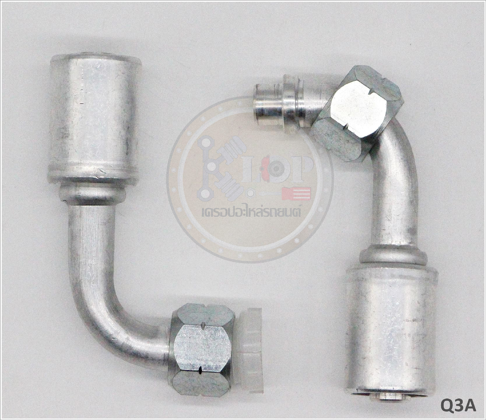 Q3A ฟิตติ้ง 1/2นิ้ว - 90องศา KIKI R134a (ปลอกอลูมิเนียม) (Vinn)