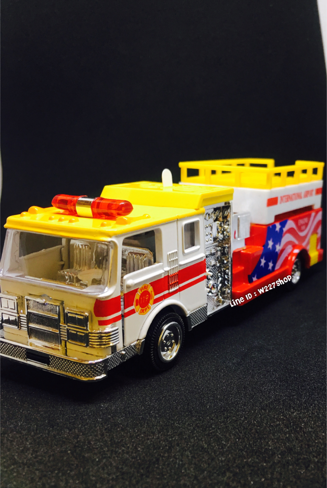 โมเดลรถเหล็ก รถดับเพลิง รถกู้ภัย มีเสียง มีไฟ (ปลีก-ส่ง)