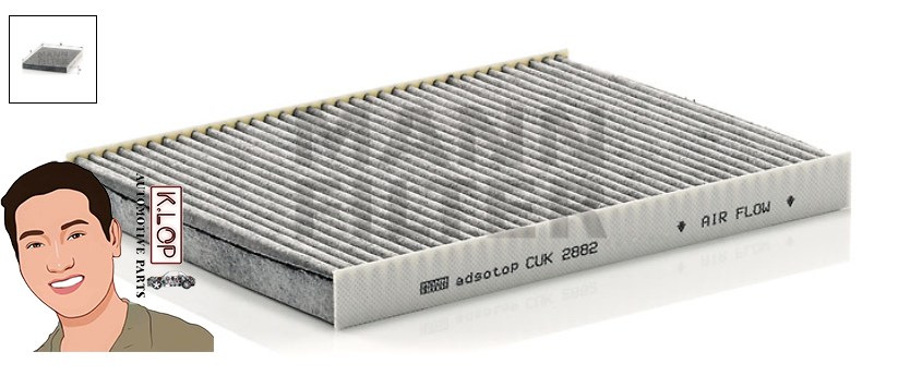 CUK2882 ไส้กรองแอร์ชาโคล AUDI A3(8L),TT(8N),PASSAT(3B3),GOLF3(1H1) : MANN-FILTER แท้นำเข้ายุโรป