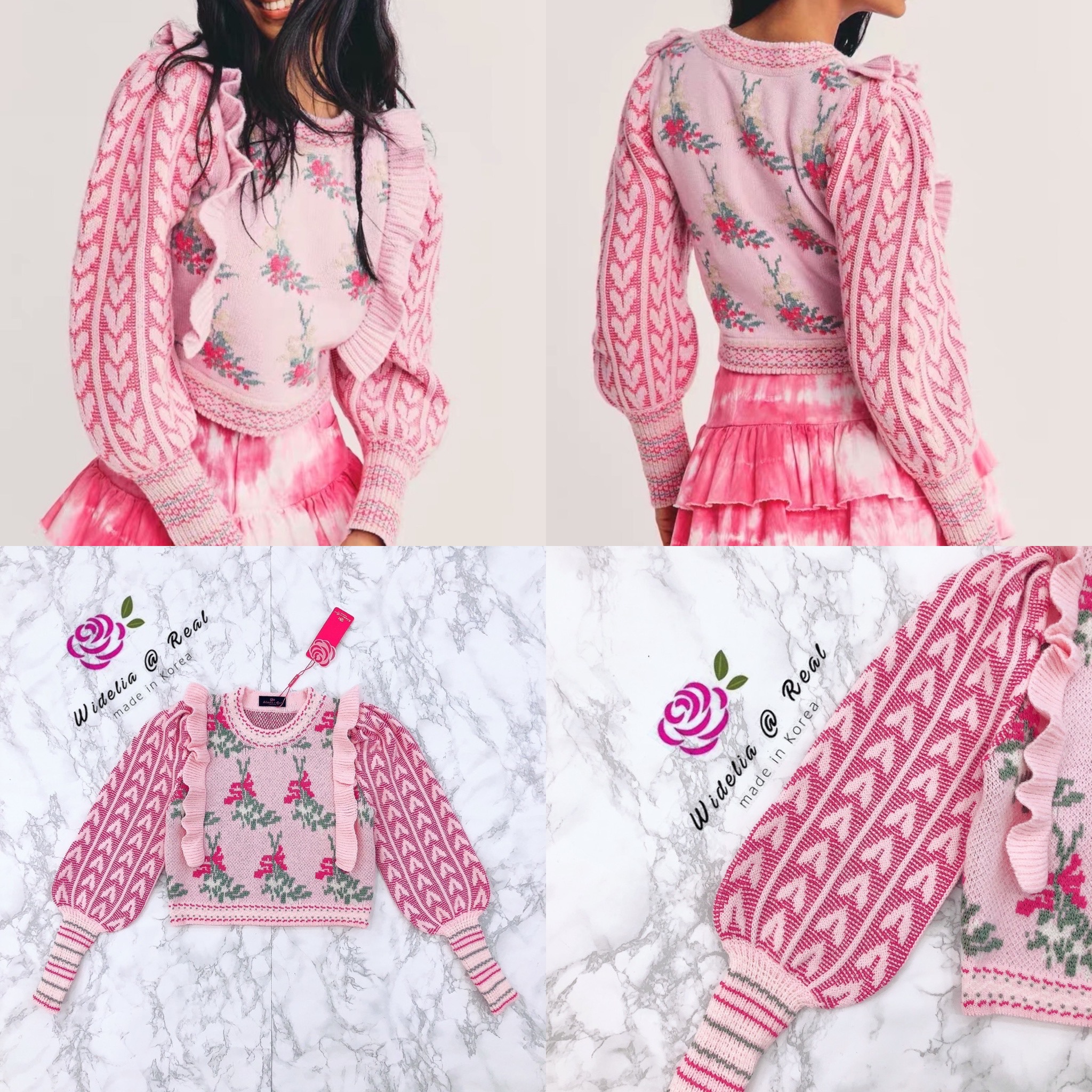 Forlove Sweater เสื้อแขนยาวสุดน่ารัก เนื้อผ้านิตติ้งทอลาย