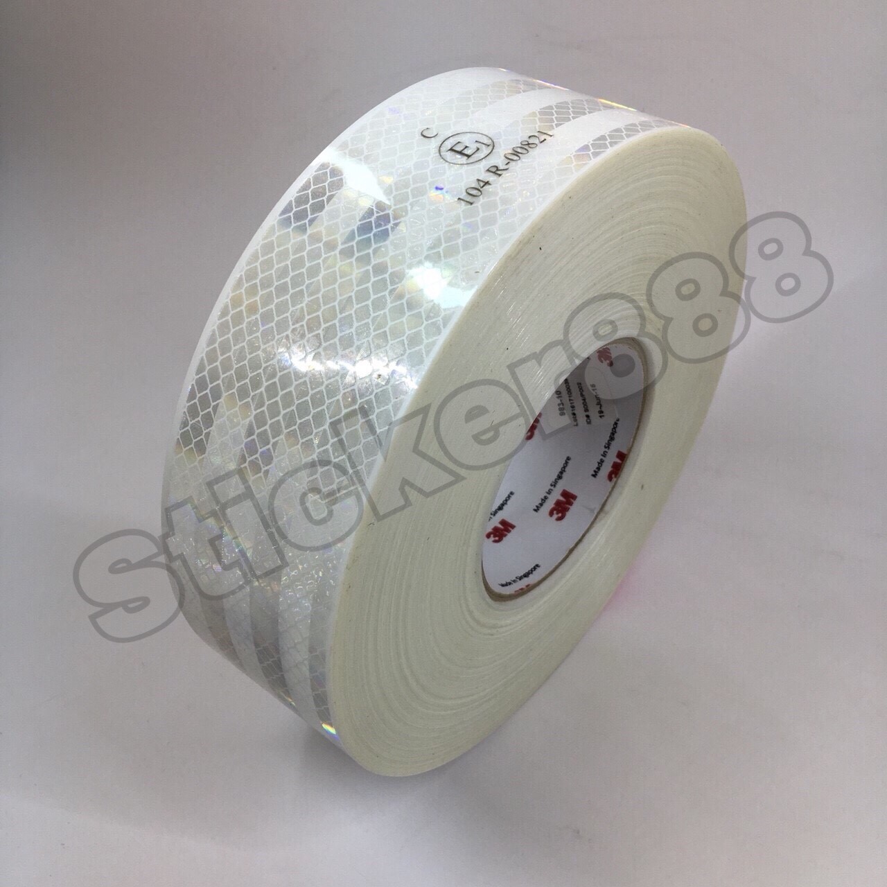 สติ๊กเกอร์สะท้อนแสง ติดรถ สีขาว 3M แท้ ขนาด 55 mmx 50M Conspicuity marking (White)
