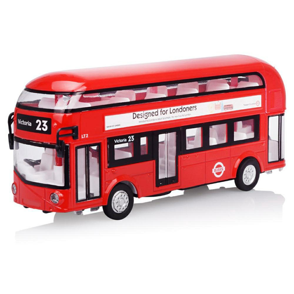 โมเดลรถเหล็ก London bus 2 ชั้น มีเสียง มีไฟ (ปลีก-ส่ง)