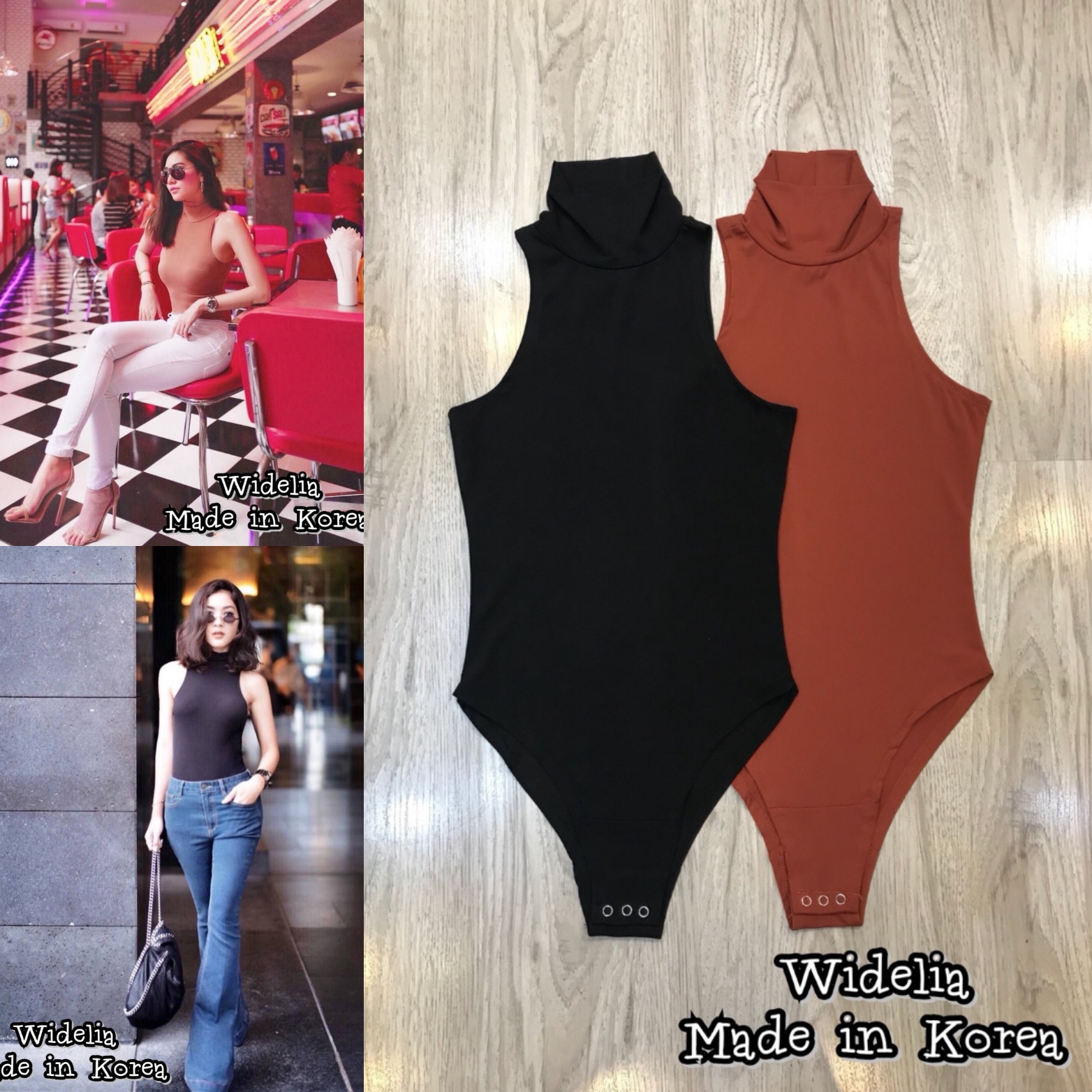 BBC Bodysuit ::บอดี้สูทเข้ารูปคอเต่าทรงแขนเป็นแขนกุดเก๋ๆ เ