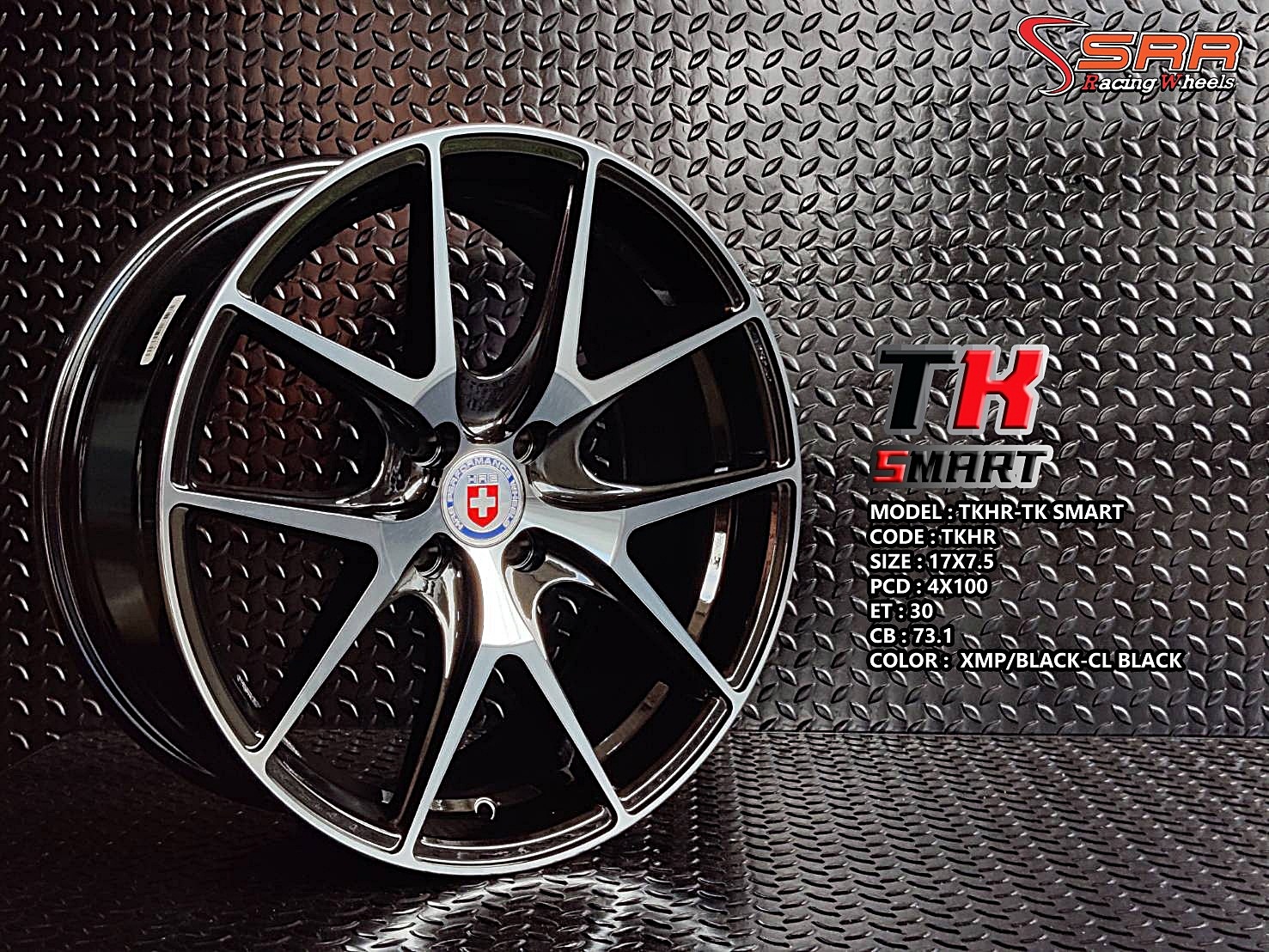 HRE TKHR ขอบ17 4H100 ET30 XMP/BLACK-CL BLACK ราคาพิเศษ