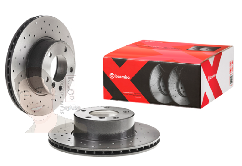จานเบรค-หน้ารุ่น XTRA (ยี่ห้อ Brembo) BMW 5 E39 (520i 523i) (HC)