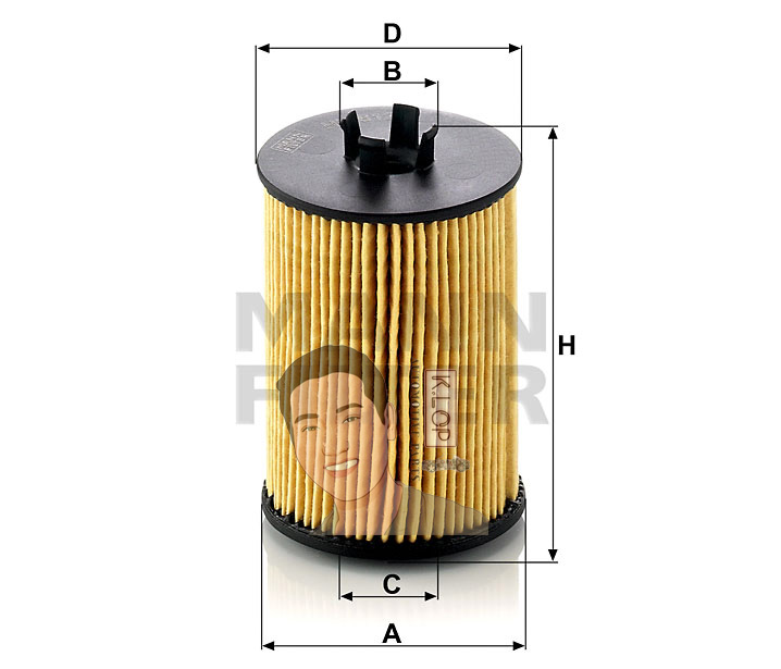 HU612/1X ไส้กรองเครื่อง BENZ A-KLASS(W169) '04-', B-KLASS(W245) '05-11' เครื่องยนต์M266 (MANN-FILTER***งานพรีเมี่ยมแท้นำเข้ายุโรป) Dimensions(mm.) A=57 B=27 C=27 D=57 H=90